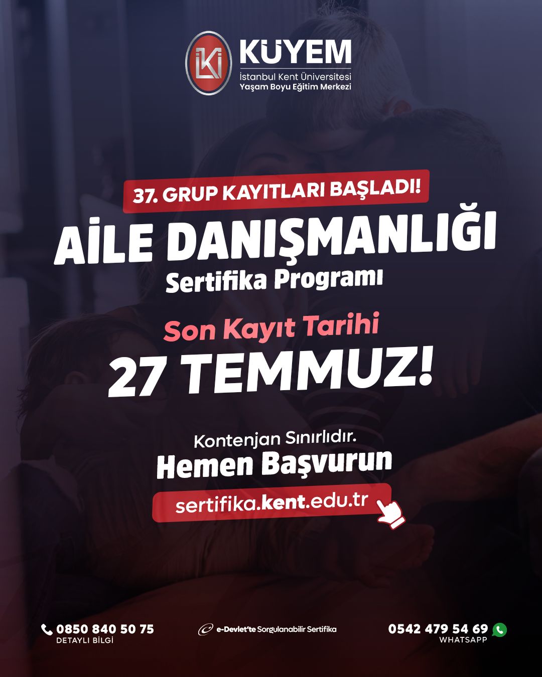 Aile Danışmanlığı Eğitimi 37. Grup Kayıtları Başladı